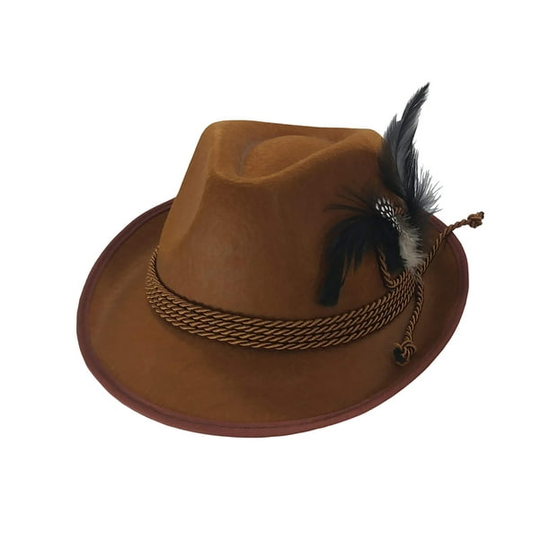 Oktoberfest Alpine Fedora Hat Brown Wool High Quality Size XXL Nice